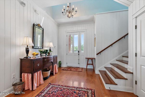 Chandelier, Interior, Wood Texture Flooring