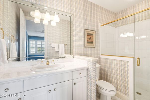Bathroom, Glass Shower, Interior, Tile Countertops