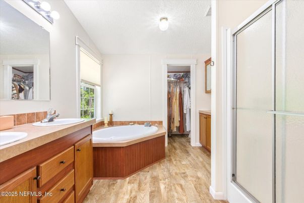 Bathroom, Dual Sink Vanities, Glass Shower, Interior