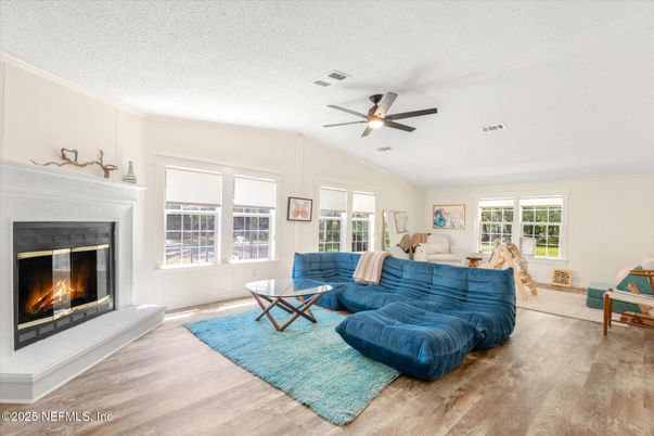 Fireplace, Interior, Living room, Wood Texture Flooring