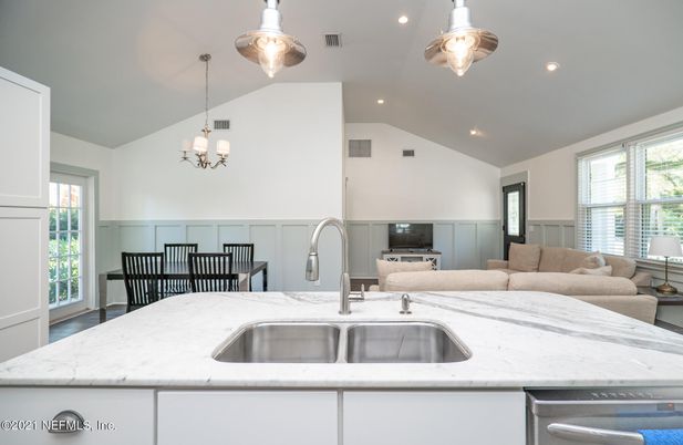 Interior, Kitchen, Pendant Lights, Recessed Lighting, Stainless Steel Appliances