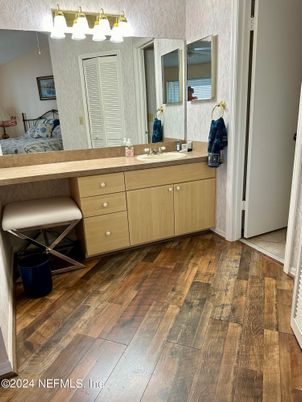 Bathroom, Dual Sink Vanities, Interior, Wood Texture Flooring
