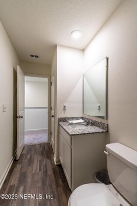 Bathroom, Interior, Recessed Lighting, Wood Texture Flooring