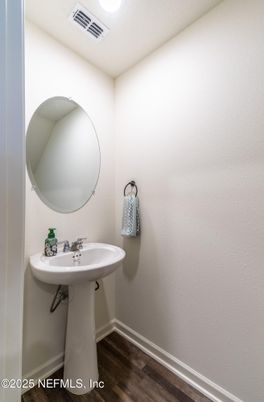 Bathroom, Interior, Recessed Lighting, Wood Texture Flooring