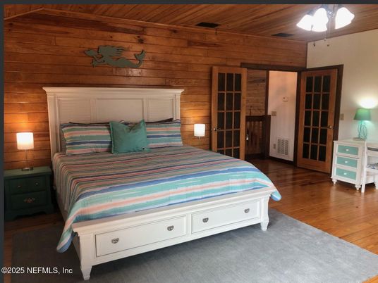 Bedroom, Interior, Wooden Ceilings, Wood Texture Flooring, Wooden Walls