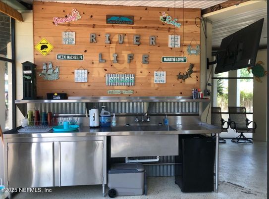 Interior, Kitchen, Stainless Steel Appliances, Wooden Walls