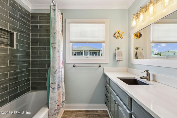 Bathroom, Interior, Wood Texture Flooring