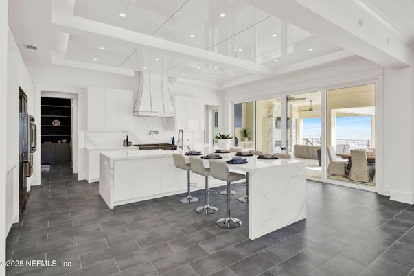 Interior, Kitchen, Marble Walls, Recessed Lighting