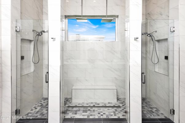 Bathroom, Glass Shower, Interior, Marble Walls