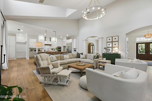 Interior, Kitchen, Living room, Pendant Lights, Recessed Lighting, Stainless Steel Appliances, Wood Texture Flooring