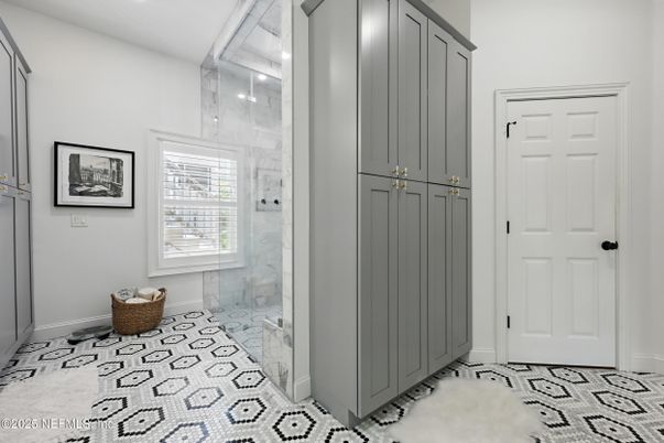 Bathroom, Interior, Marble, Recessed Lighting