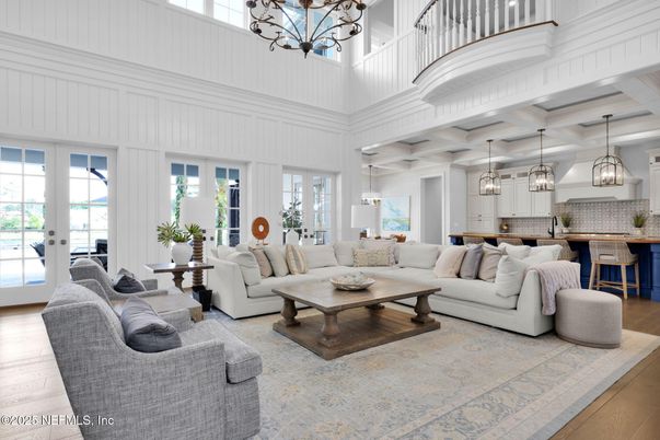 Chandelier, Dining room, Interior, Kitchen, Living room, Pendant Lights, Wood Texture Flooring