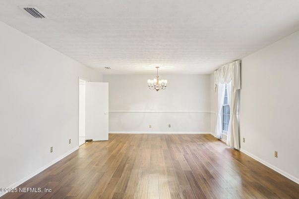 Chandelier, Empty room, Interior, Wood Texture Flooring