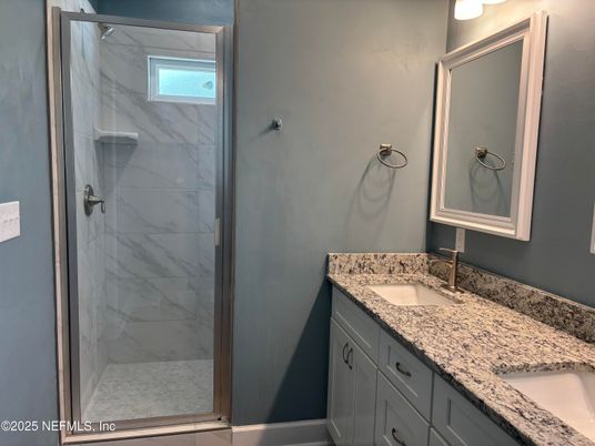 Bathroom, Glass Shower, Interior, Marble Walls