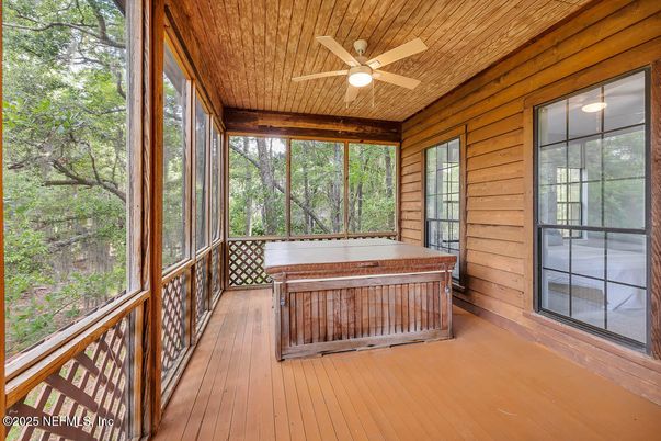 Game Room, Hot Tub, Interior, Wooden Ceilings, Wood Texture Flooring, Wooden Walls