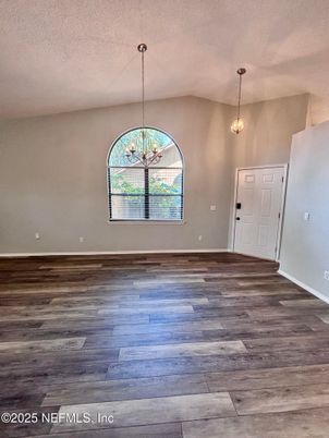 Empty room, Interior, Pendant Lights, Wood Texture Flooring