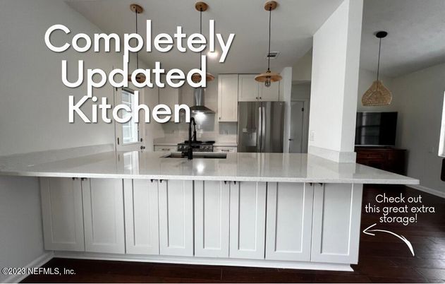 Interior, Kitchen, Pendant Lights, Stainless Steel Appliances, Wood Texture Flooring
