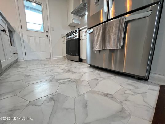 Interior, Kitchen, Marble, Stainless Steel Appliances