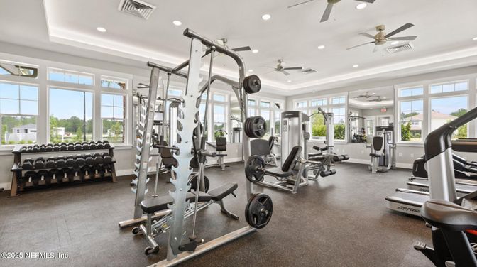 Fitness Equipment, Gym, Interior, Recessed Lighting