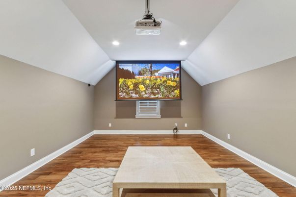 Empty room, Interior, Pendant Lights, Recessed Lighting, Wood Texture Flooring