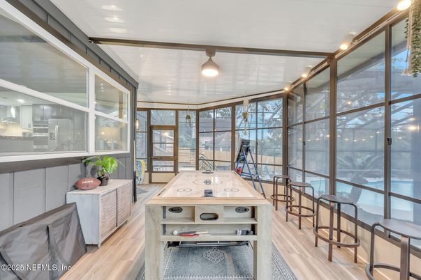 Interior, Sun Room, Wood Texture Flooring