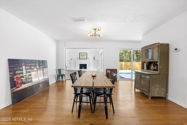 Chandelier, Dining room, Interior, Wood Texture Flooring