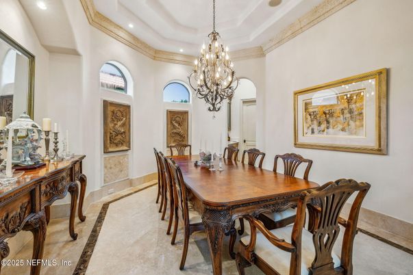 Chandelier, Dining room, Interior, Recessed Lighting