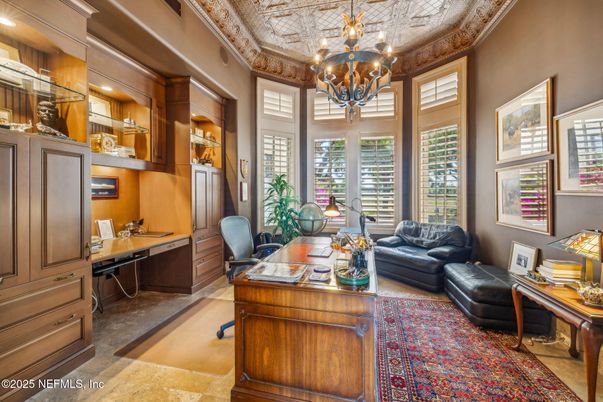 Chandelier, Home Office, Interior