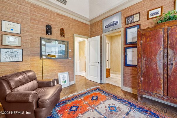 Interior, Stone Walls, Wood Texture Flooring