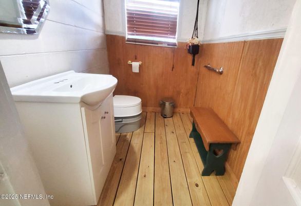 Bathroom, Interior, Wood Texture Flooring, Wooden Walls