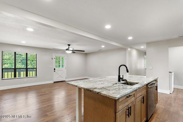 Interior, Kitchen, Recessed Lighting, Wood Texture Flooring