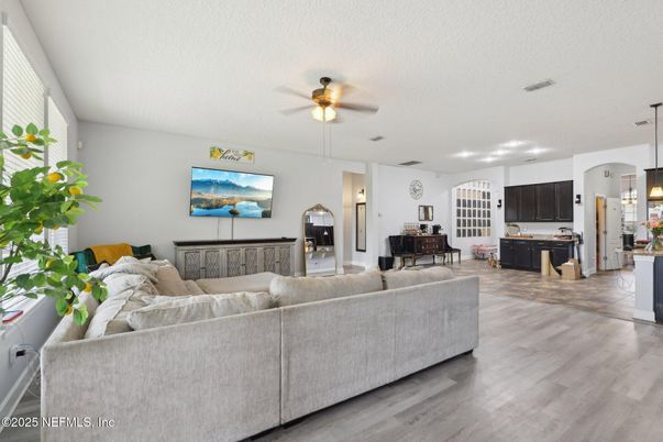 Interior, Kitchen, Living room, Pendant Lights, Recessed Lighting, Wood Texture Flooring
