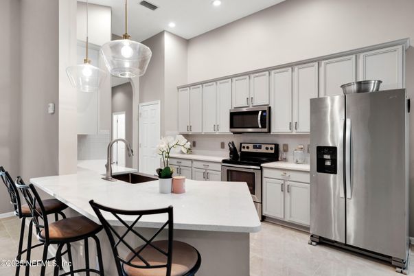 Interior, Kitchen, Pendant Lights, Recessed Lighting, Stainless Steel Appliances