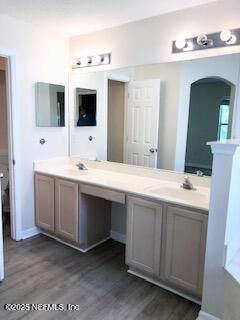 Bathroom, Dual Sink Vanities, Interior, Wood Texture Flooring