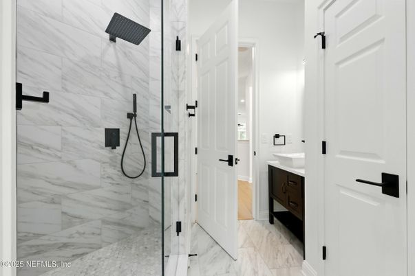 Bathroom, Glass Shower, Interior, Marble, Marble Walls