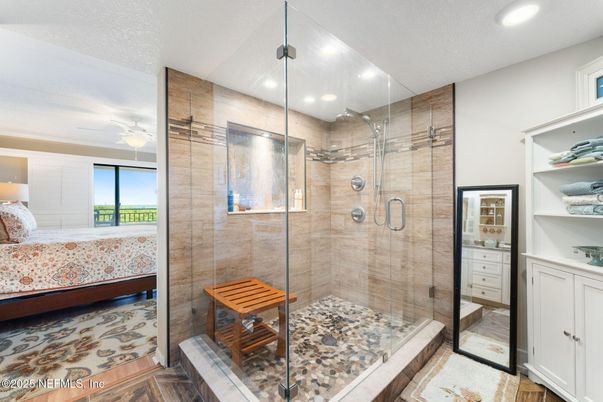 Bathroom, Bedroom, Glass Shower, Interior, Recessed Lighting