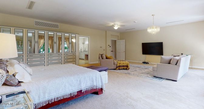 Bedroom, Chandelier, Interior