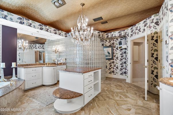 Bathroom, Chandelier, Interior