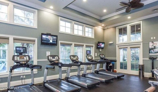 Fitness Equipment, Gym, Interior, Recessed Lighting