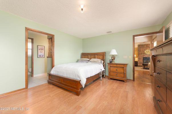 Bedroom, Interior, Stone Walls, Wood Texture Flooring