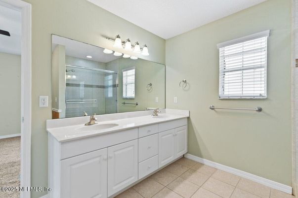 Bathroom, Dual Sink Vanities, Glass Shower, Interior