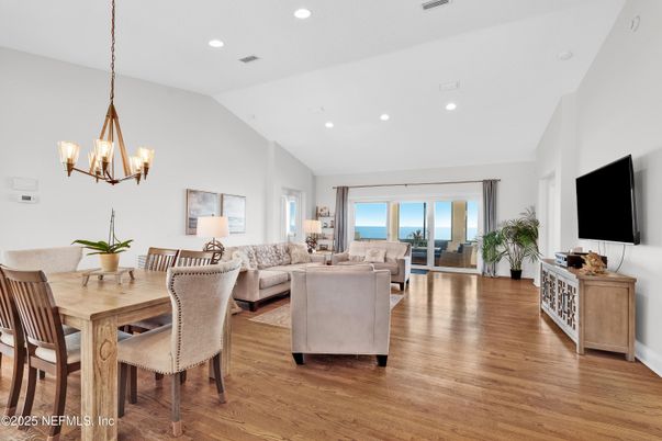 Chandelier, Dining room, Interior, Living room, Recessed Lighting, Wood Texture Flooring