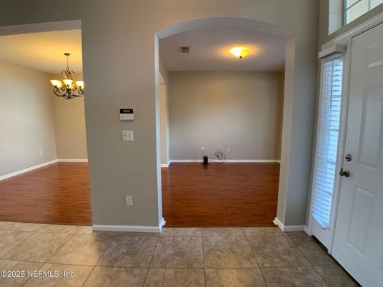Chandelier, Empty room, Interior, Wood Texture Flooring