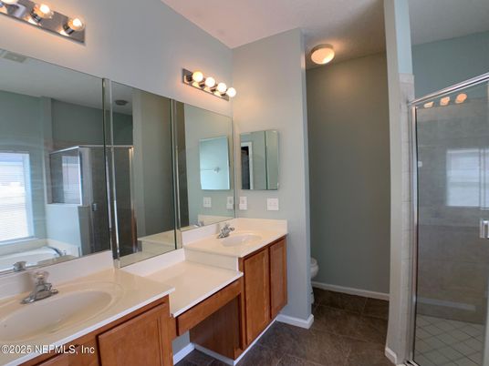 Bathroom, Dual Sink Vanities, Glass Shower, Interior