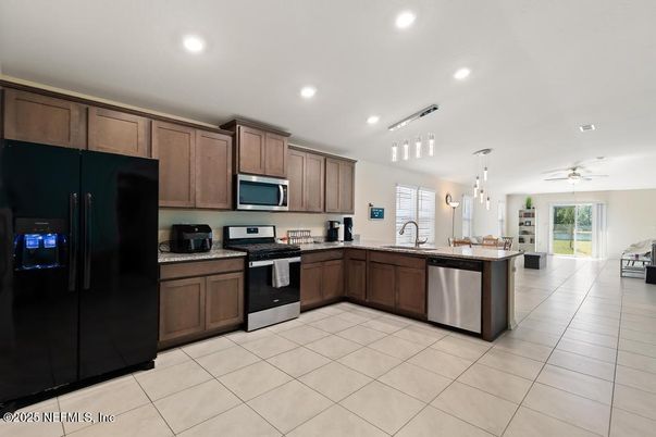 Interior, Kitchen, Pendant Lights, Recessed Lighting, Stainless Steel Appliances