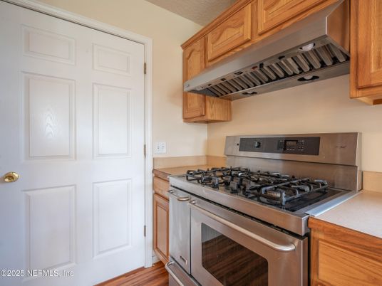 Interior, Kitchen, Stainless Steel Appliances, Wood Texture Flooring