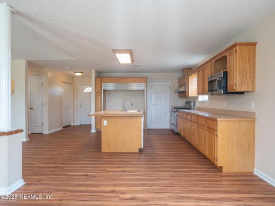 Interior, Kitchen, Wood Texture Flooring