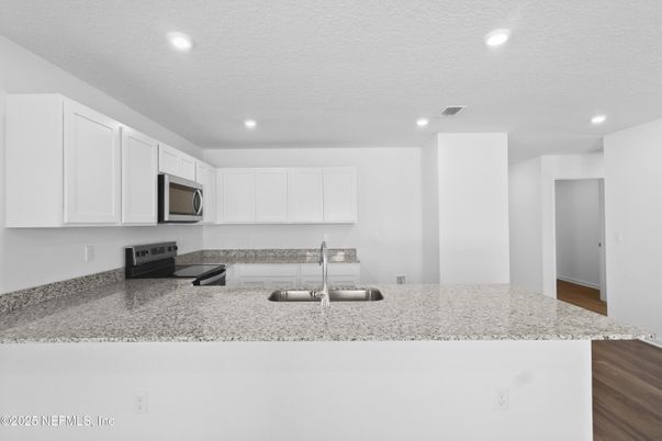 Interior, Kitchen, Recessed Lighting, Wood Texture Flooring