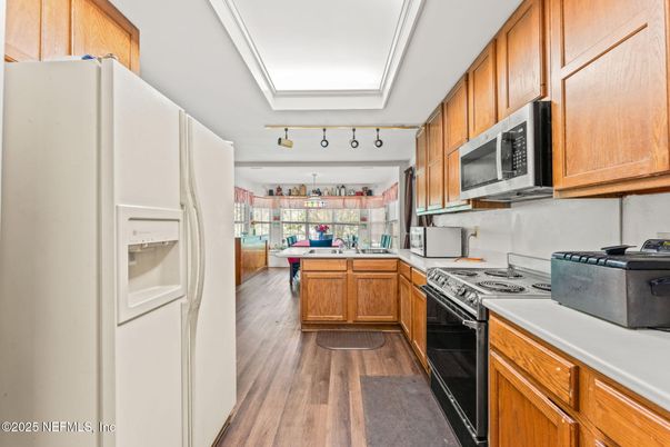 Interior, Kitchen, Wood Texture Flooring