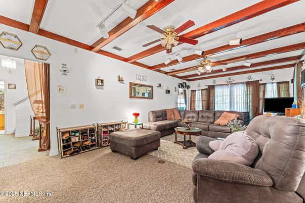Interior, Living room, Wooden Beams